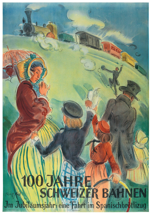 Plakat: 100 Jahre Schweizer Bahnen